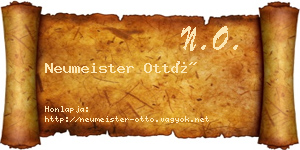 Neumeister Ottó névjegykártya